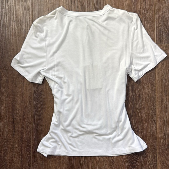 Alexis Soli Peplum Twist Cross T-shirt Tee Top S - Picture 3 of 7